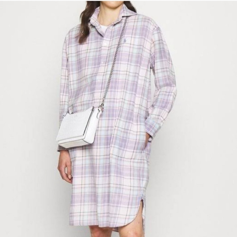 Polo Ralph Lauren Mulicolor Plaid Long Sleeve Button Down Dress